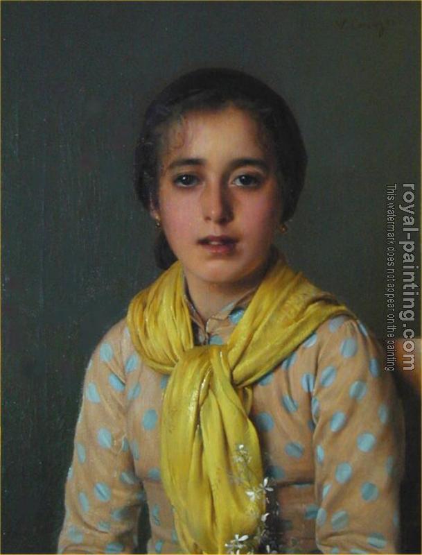 Vittorio Matteo Corcos : Girl with Yellow Shawl